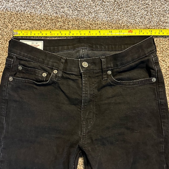 GAP Vintage Slim Mid Rise Cropped Jeans - Size 28 - Black - Picture 5 of 11